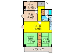 奥センチュリーハイツⅢの物件間取画像